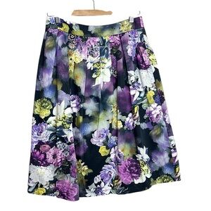 ASOS Purple Floral A-Line Midi Skirt - Size 6